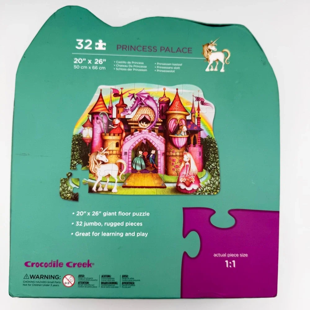 Crocodile Creek Princess Palace Floor Puzzle 32pc Purple Pink